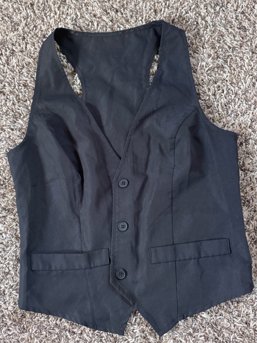 BLACK V-NECK VEST TOP